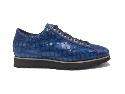 Carrucci Crocodile Embossed Leather Sneaker