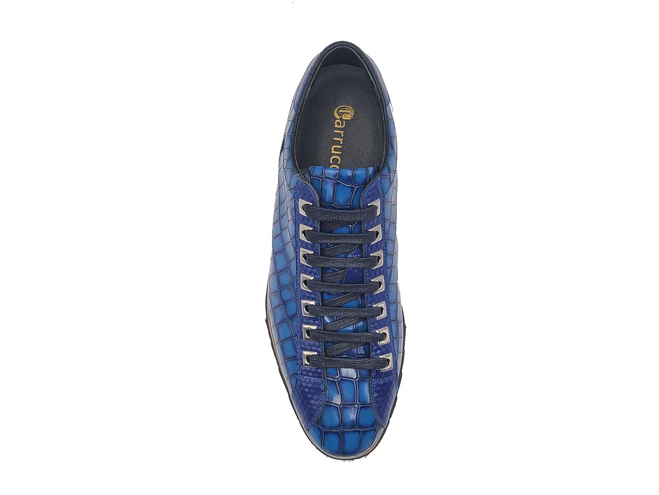 Crocodile-Embossed Leather Sneaker - 8