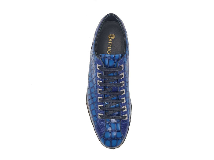 Carrucci Crocodile Embossed Leather Sneaker