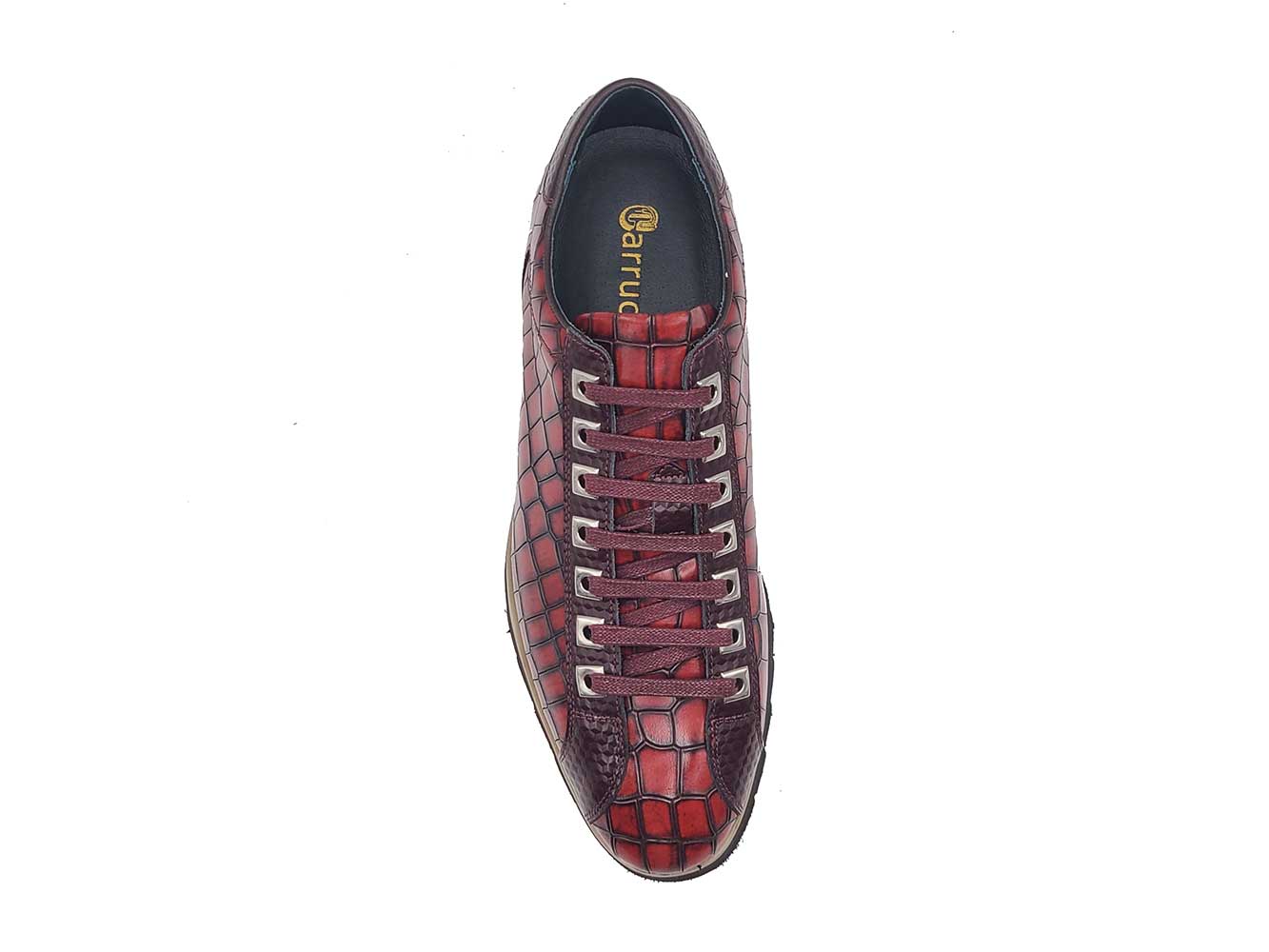 Crocodile-Embossed Leather Sneaker - 8