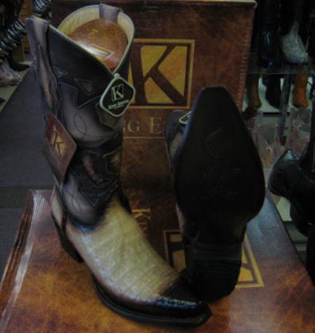 King Exotic Boots Tan Oryx Snip Toe Genuine Crocodile Western Cowboy Dress Cowboy Boot Cheap Priced For Sale Online - 6.0 Standard / D / Medium
