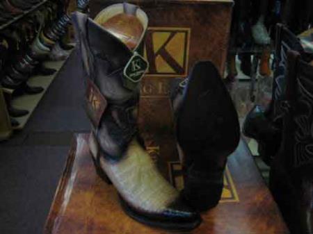 King Exotic Boots Oryx Snip Toe Genuine Crocodile Skin Western Cowboy Dress Cowboy Boot Cheap Priced For Sale Online EE Tan - 6EE