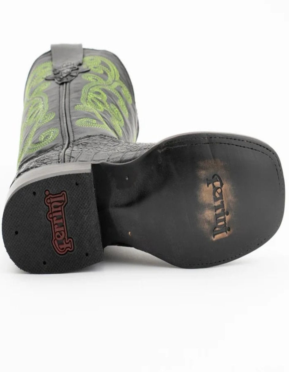 Ferrini Women's Stampede Square Toe Boots Crocodile Print - Black - 6B