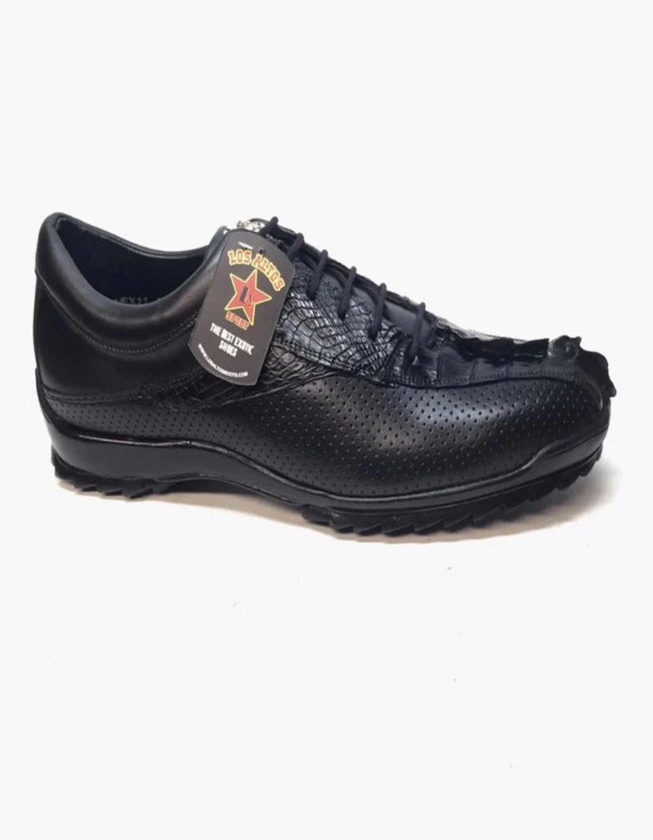 Los Altos Perforated Crocodile Tail Sneakers - 7