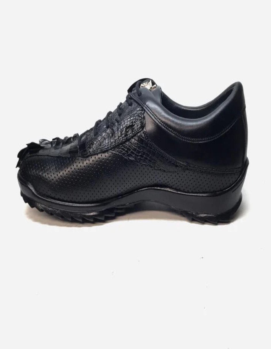 Los Altos Perforated Crocodile Tail Sneakers - 7