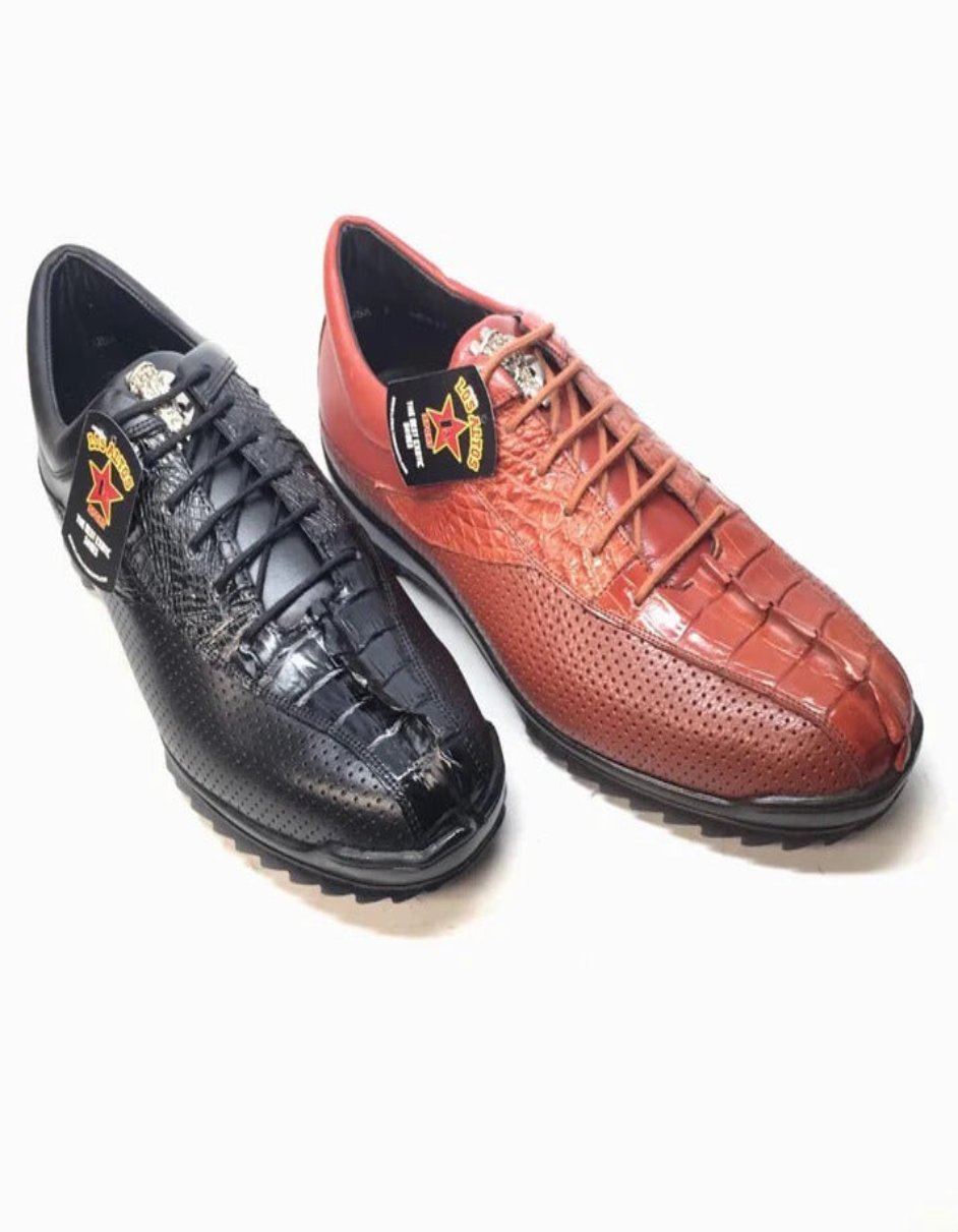 Los Altos Perforated Crocodile Tail Sneakers - 7