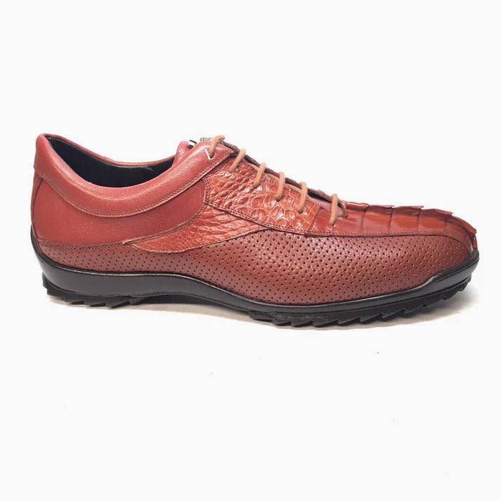 Los Altos Perforated Crocodile Tail Sneakers - 7