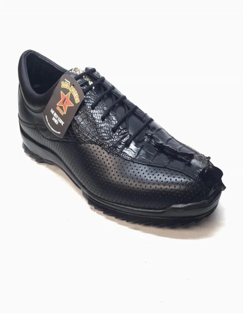 Los Altos Perforated Crocodile Tail Sneakers - 7