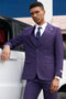 "Mens Stacy Adams Suit - Stacy Adams Suit Men's Dark Purple Plaid Two Button Vested Business Suit"