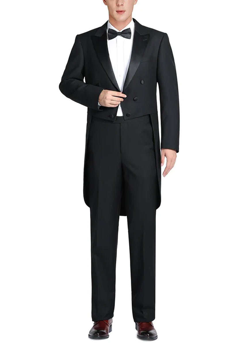 "Black Classic Full Dress Tail Tuxedo for Men - Elegant Formal Wear"