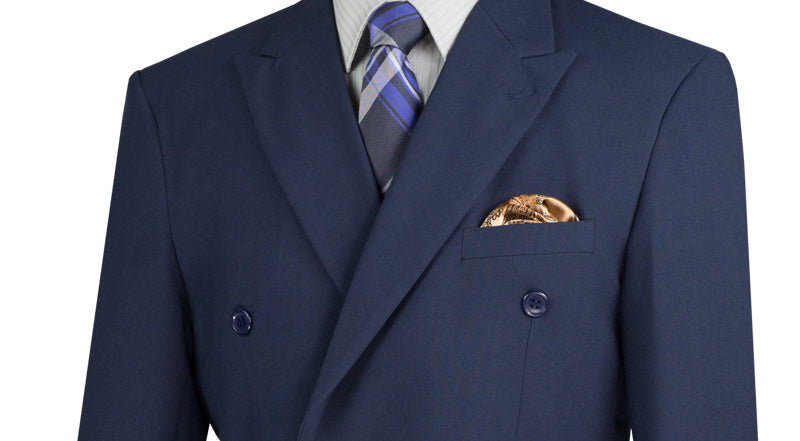 Ramses Collection - Double Breasted 2 Piece Suit Regular Fit in Navy - Navy
