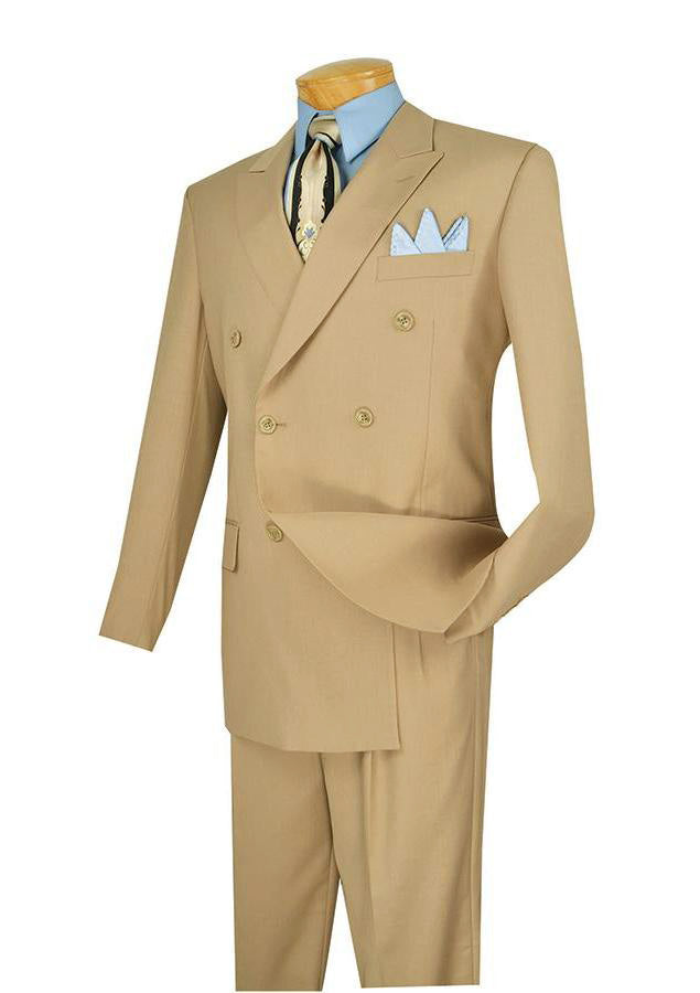 Ramses Collection - Double Breasted Suit 2 Piece Regular Fit in Beige - Beige