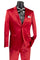"Red Sharkskin Suit: Men's Slim Fit Satin for Prom 2025 & Wedding"