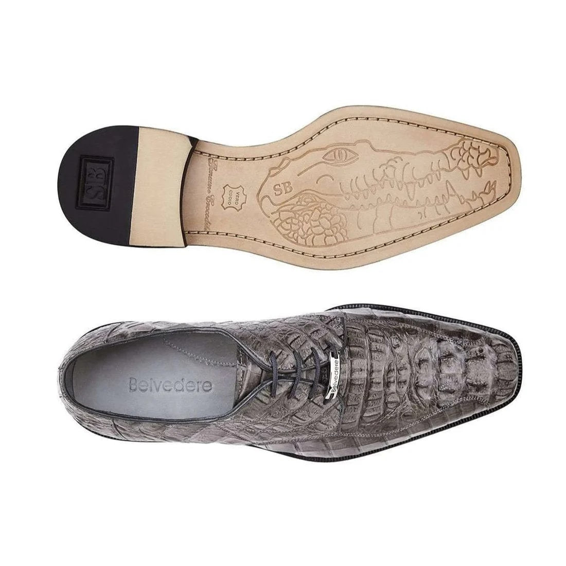 Belvedere Chapo Exotic Crocodile Hornback Oxfords - 9