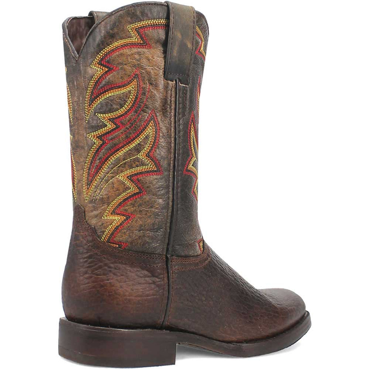 Dingo Round Toe Brown and Orange Western Leather Boots - 6D