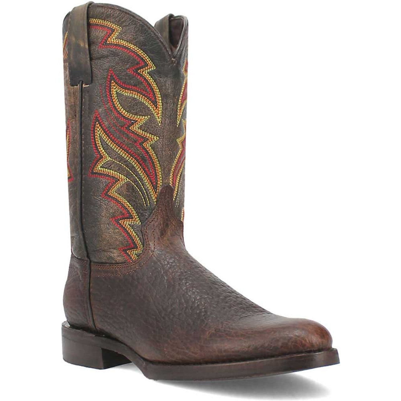 Dingo Round Toe Brown and Orange Western Leather Boots - 6D