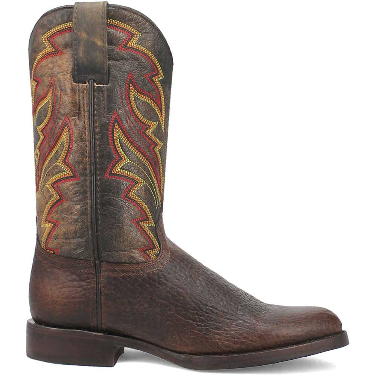 Dingo Round Toe Brown and Orange Western Leather Boots - 6D
