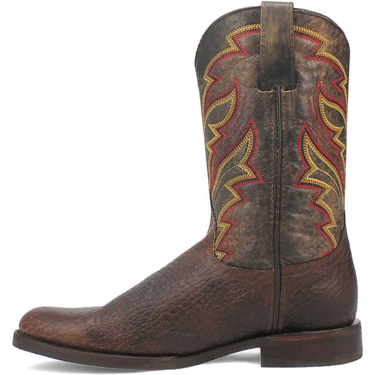 Dingo Round Toe Brown and Orange Western Leather Boots - 6D