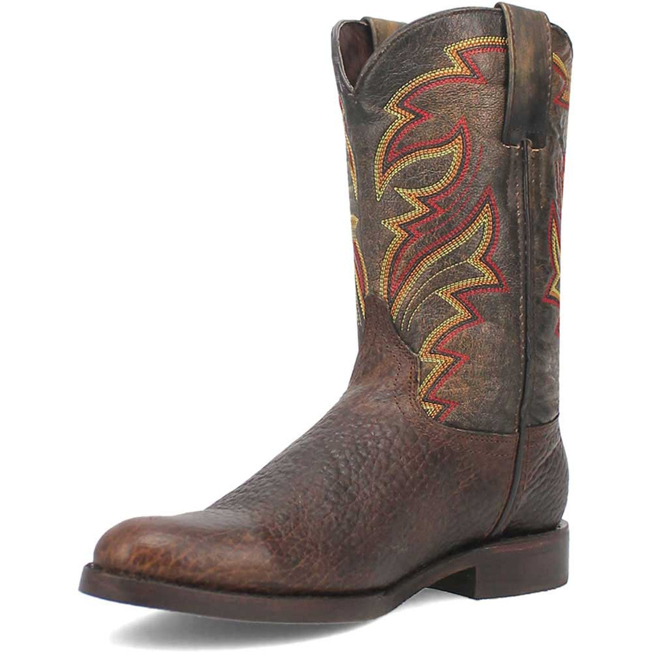 Dingo Round Toe Brown and Orange Western Leather Boots - 6D