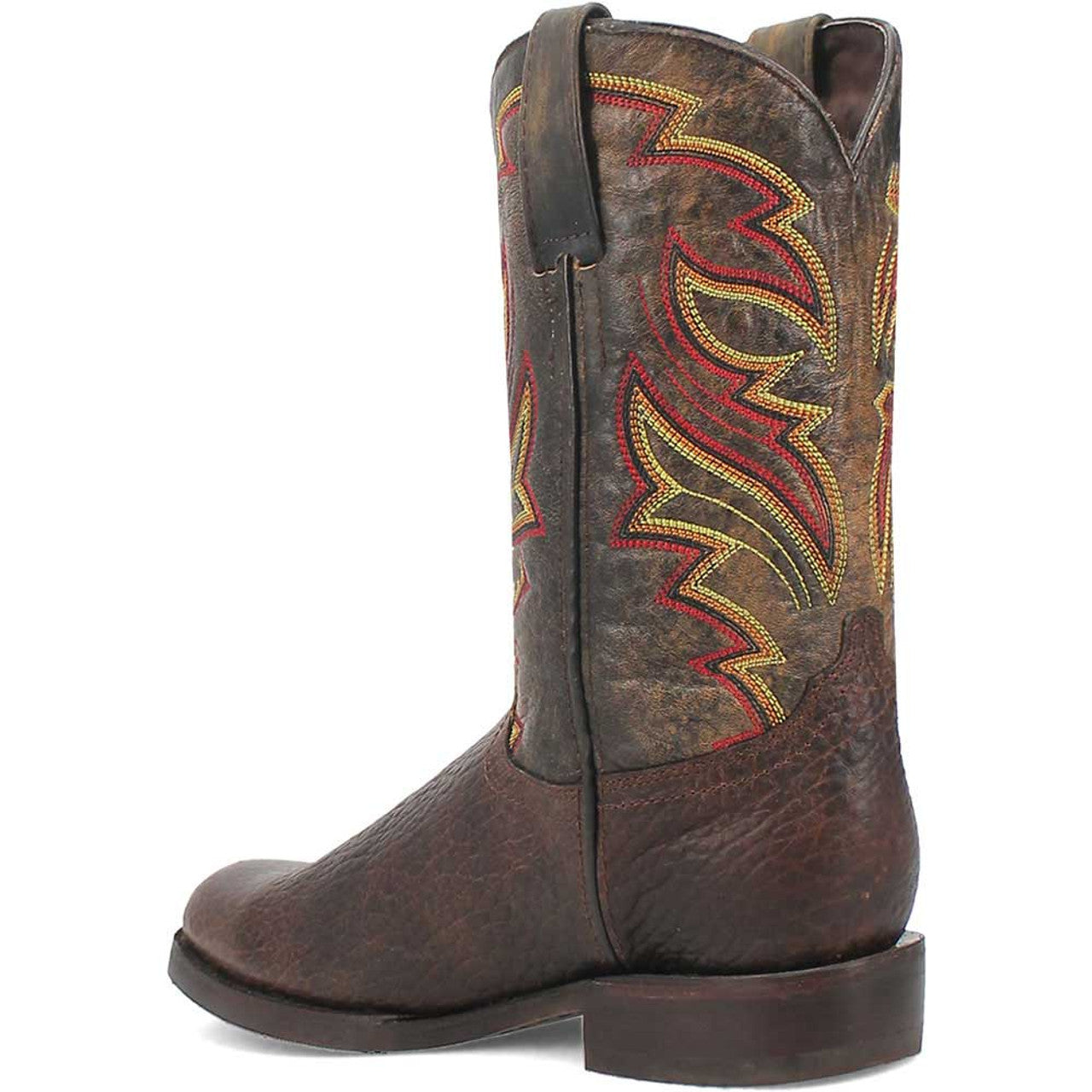 Dingo Round Toe Brown and Orange Western Leather Boots - 6D
