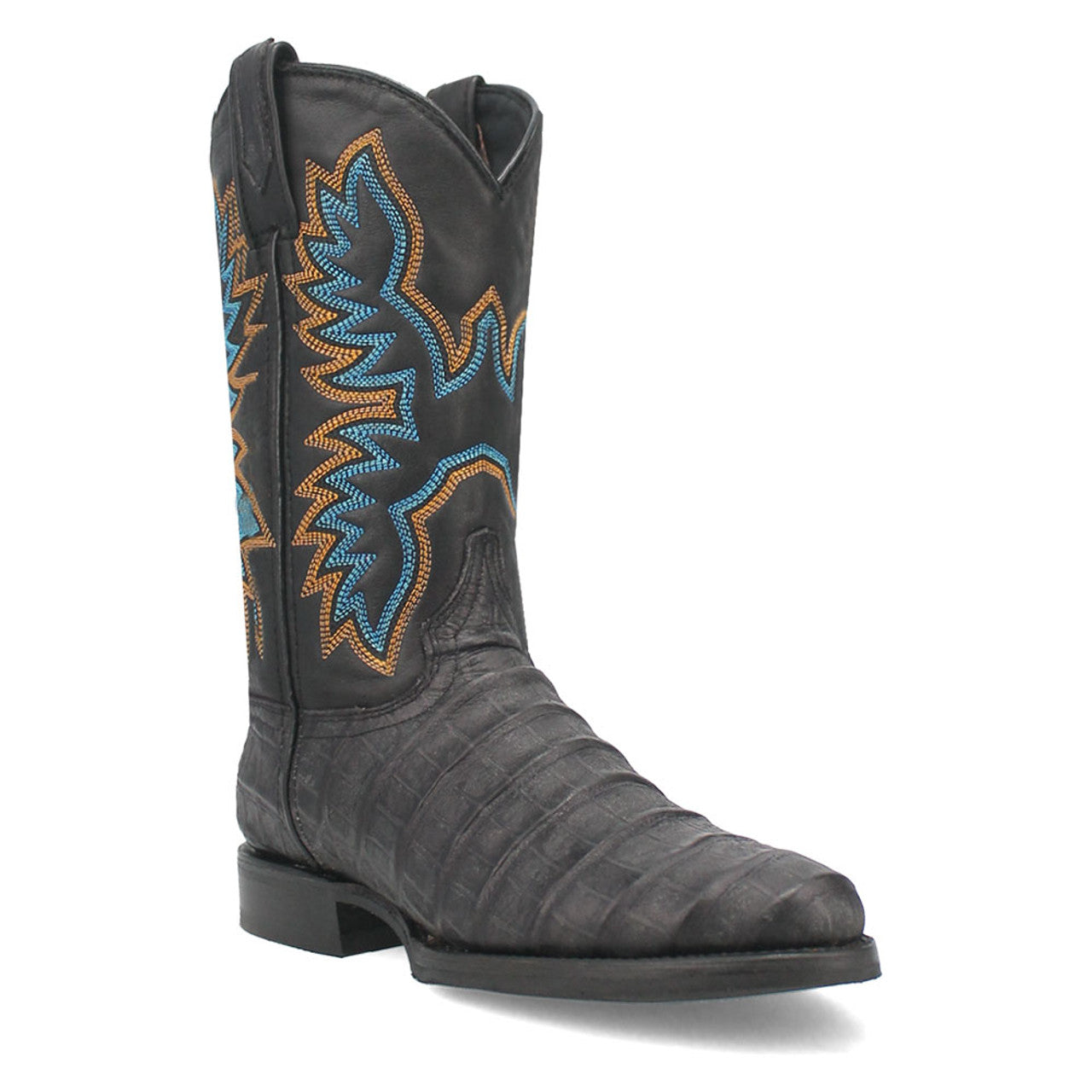 Dingo Round Toe Black Leather Boots - 6D