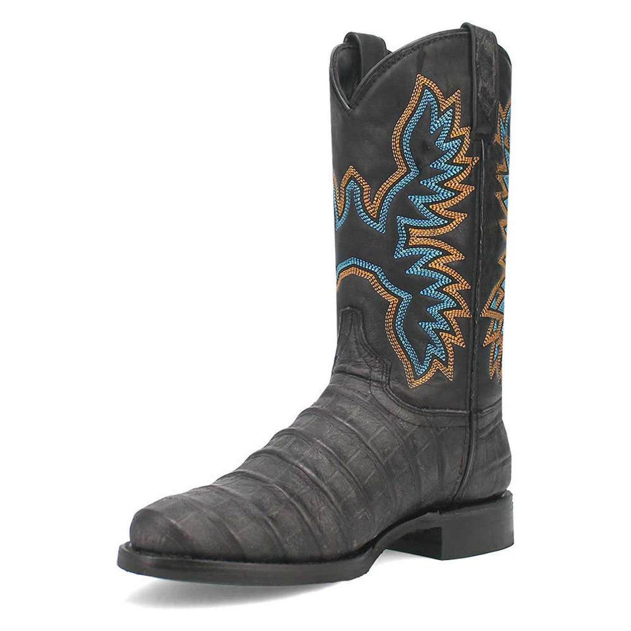 Dingo Round Toe Black Leather Boots - 6D
