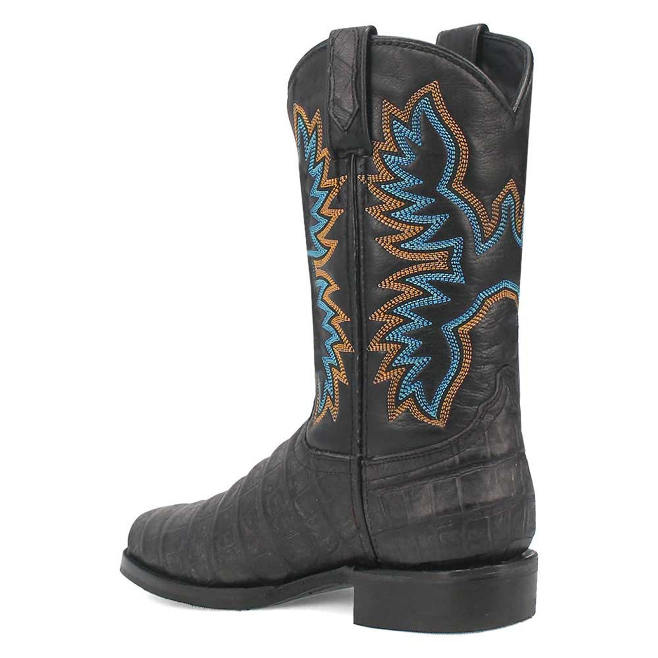 Dingo Round Toe Black Leather Boots - 6D