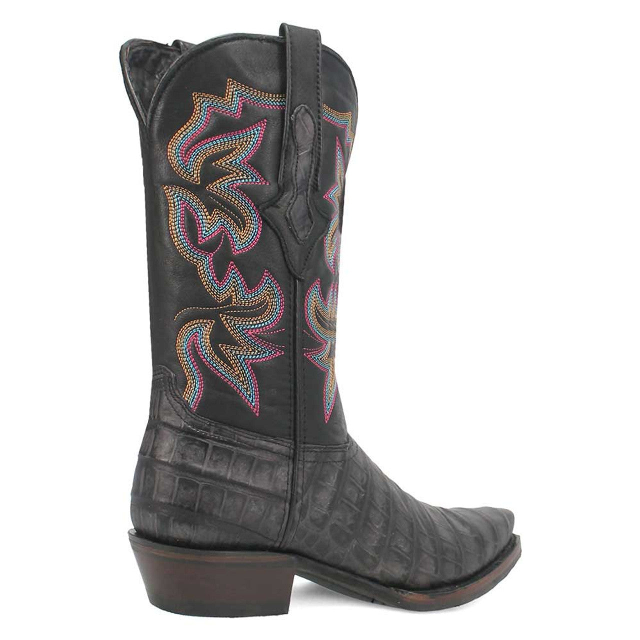 Dingo Black Gator Print Snip Toe Cowboy Boot - 6D