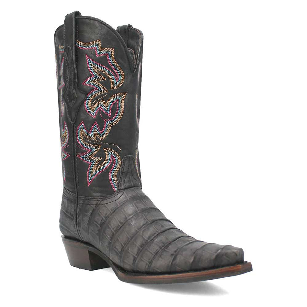 Dingo Black Gator Print Snip Toe Cowboy Boot - 6D