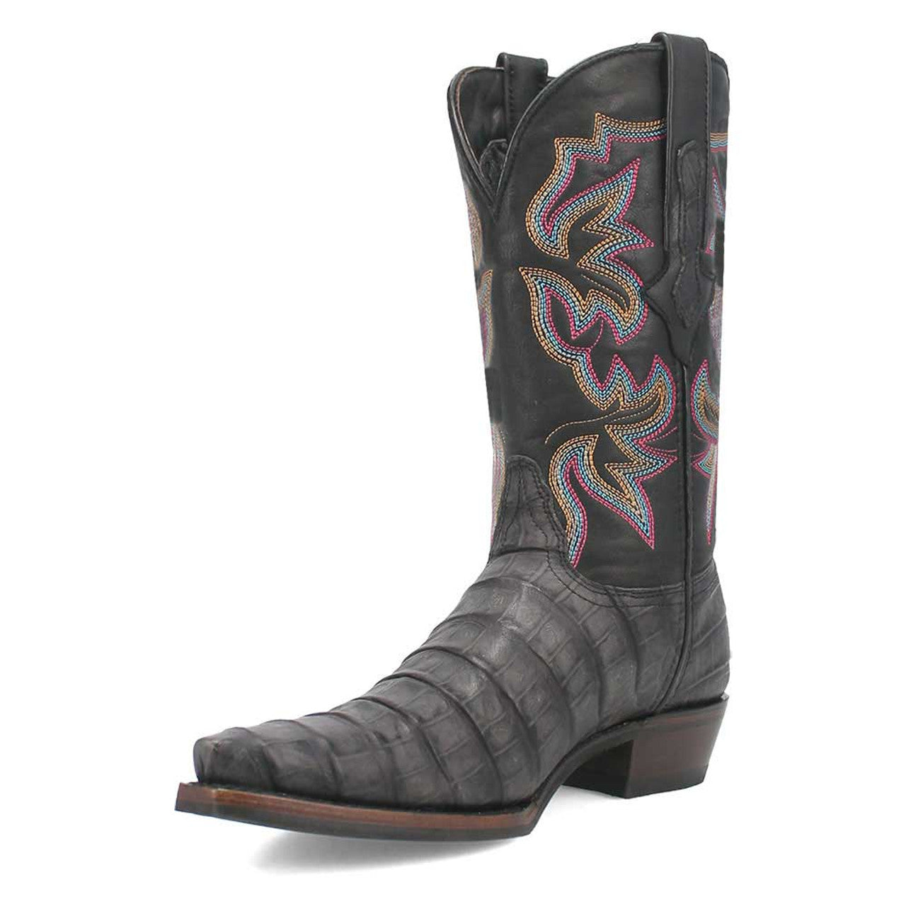 Dingo Black Gator Print Snip Toe Cowboy Boot - 6D