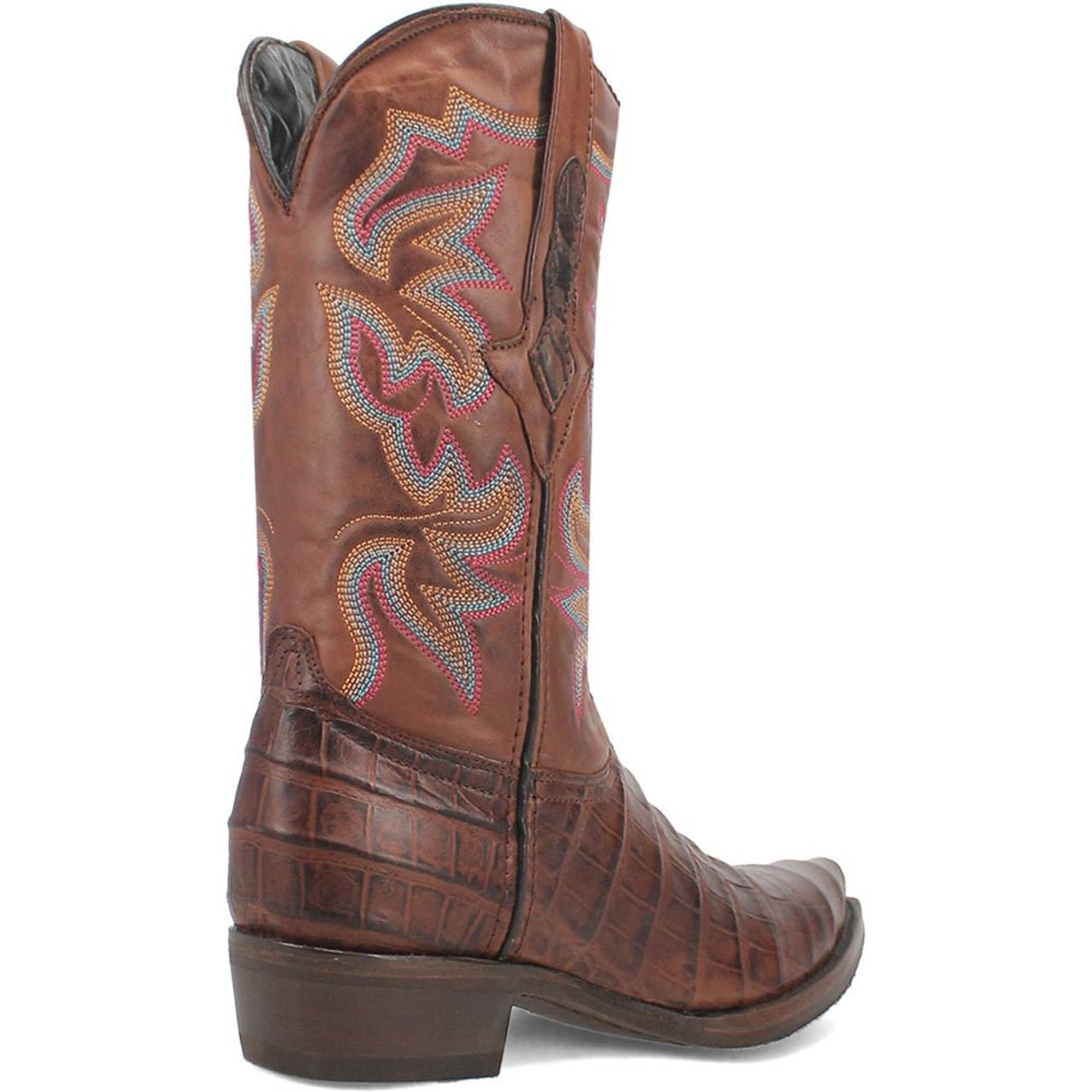 Dingo Brown Gator Print Snip Toe Cowboy Boot - 6D