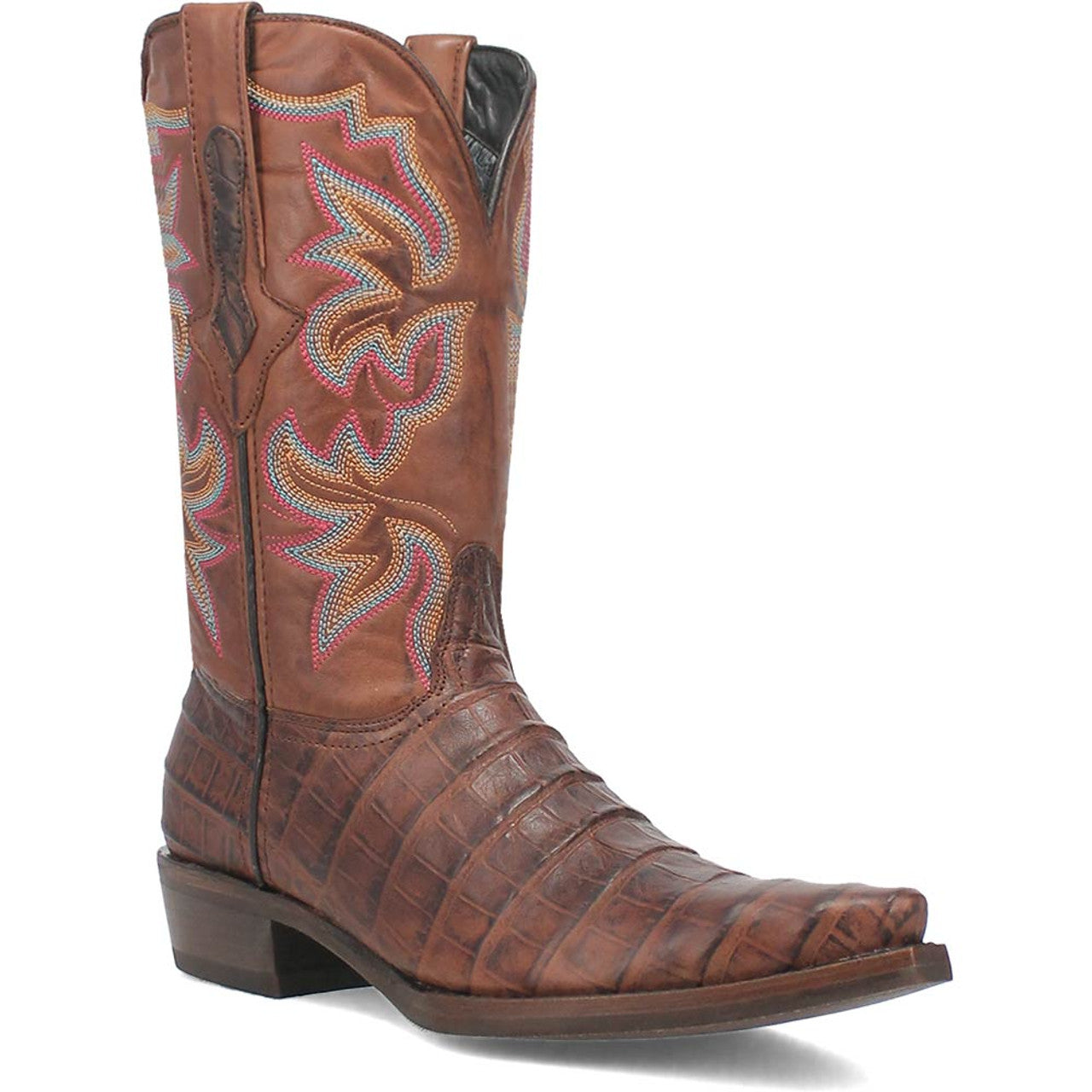 Dingo Brown Gator Print Snip Toe Cowboy Boot - 6D