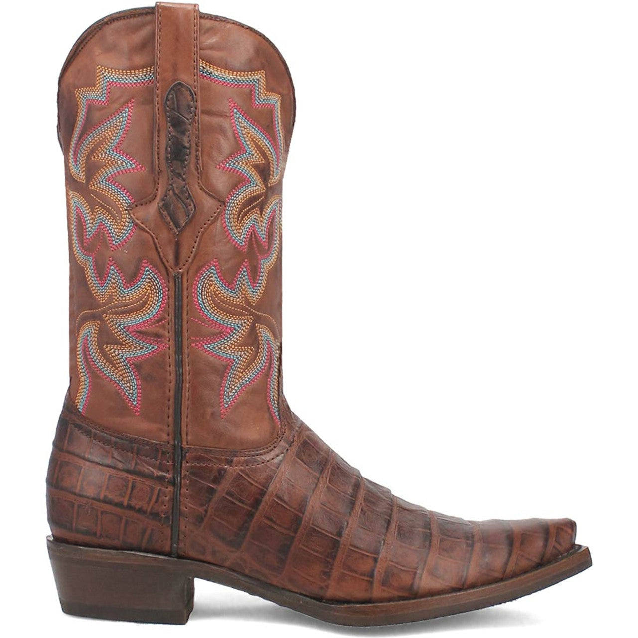 Dingo Brown Gator Print Snip Toe Cowboy Boot - 6D