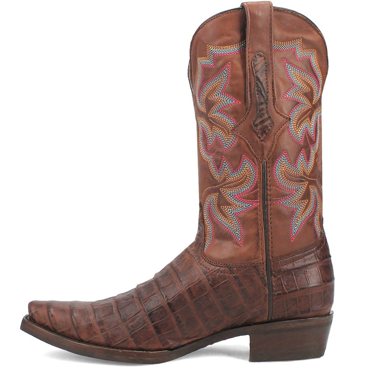 Dingo Brown Gator Print Snip Toe Cowboy Boot - 6D