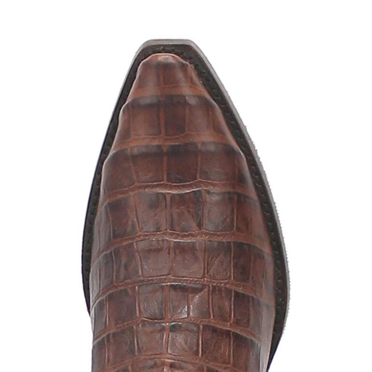 Dingo Brown Gator Print Snip Toe Cowboy Boot - 6D