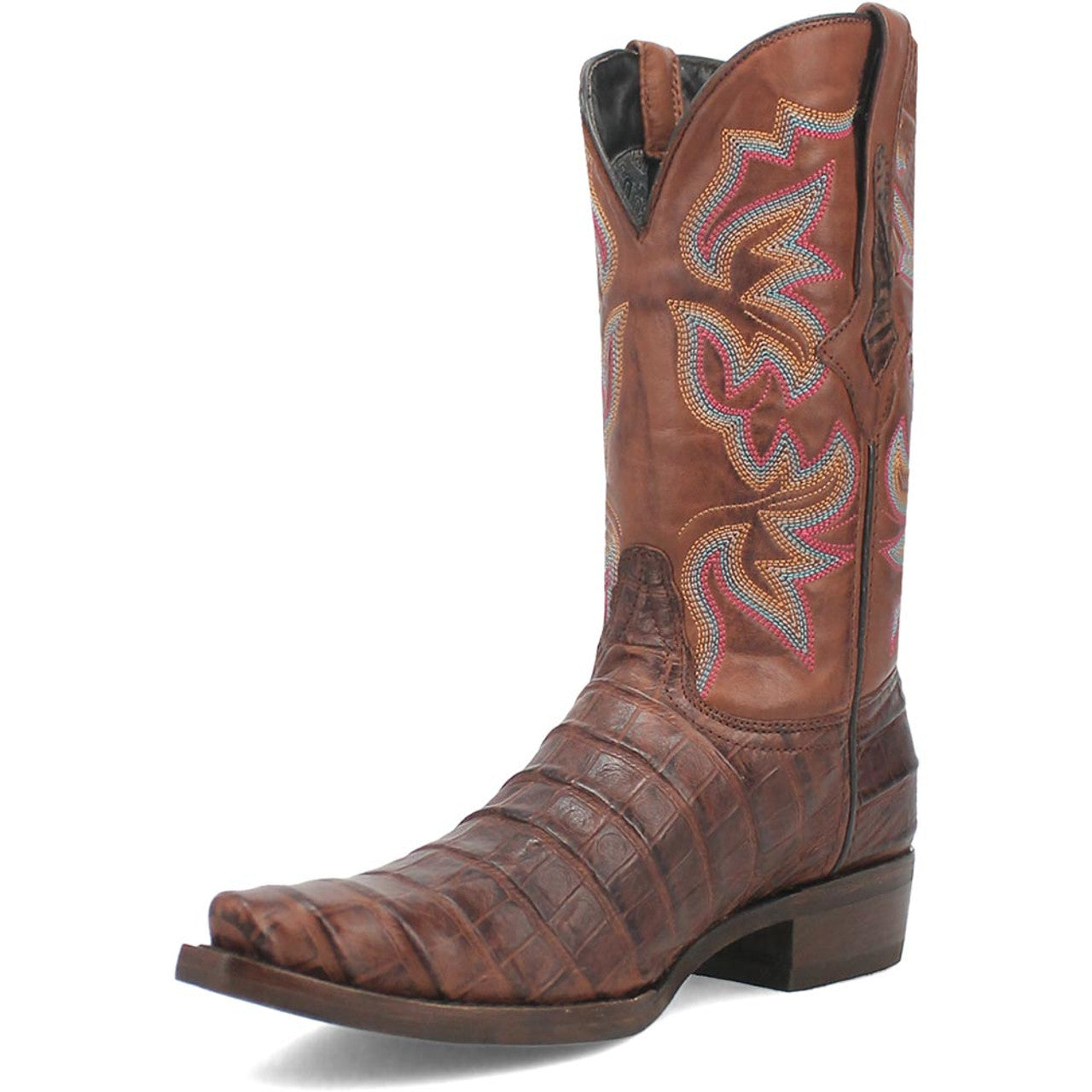 Dingo Brown Gator Print Snip Toe Cowboy Boot - 6D
