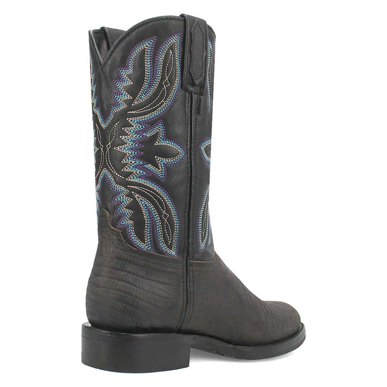 Dingo Black Lizard Print Leather Boots - 6D