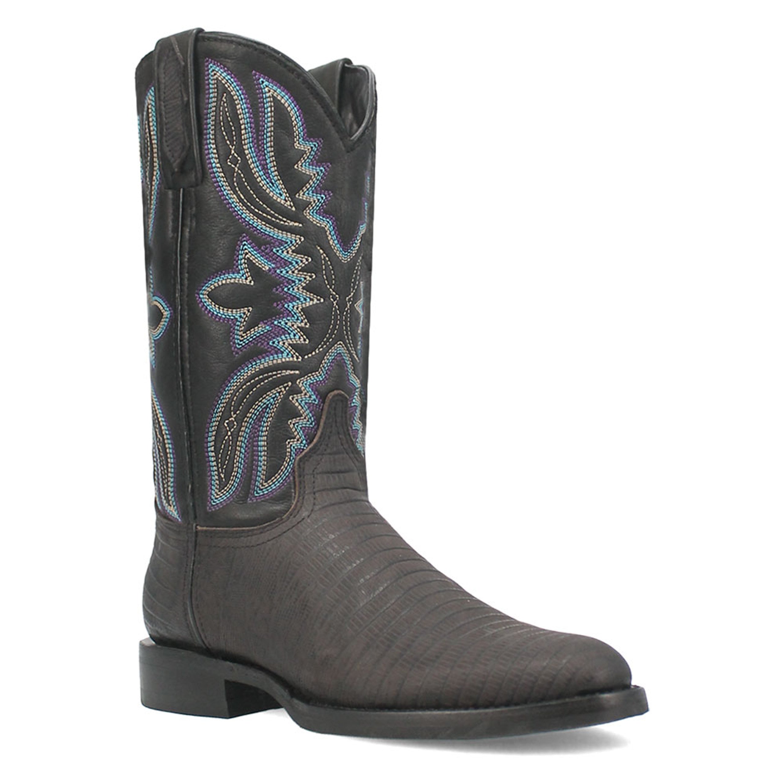 Dingo Black Lizard Print Leather Boots - 6D
