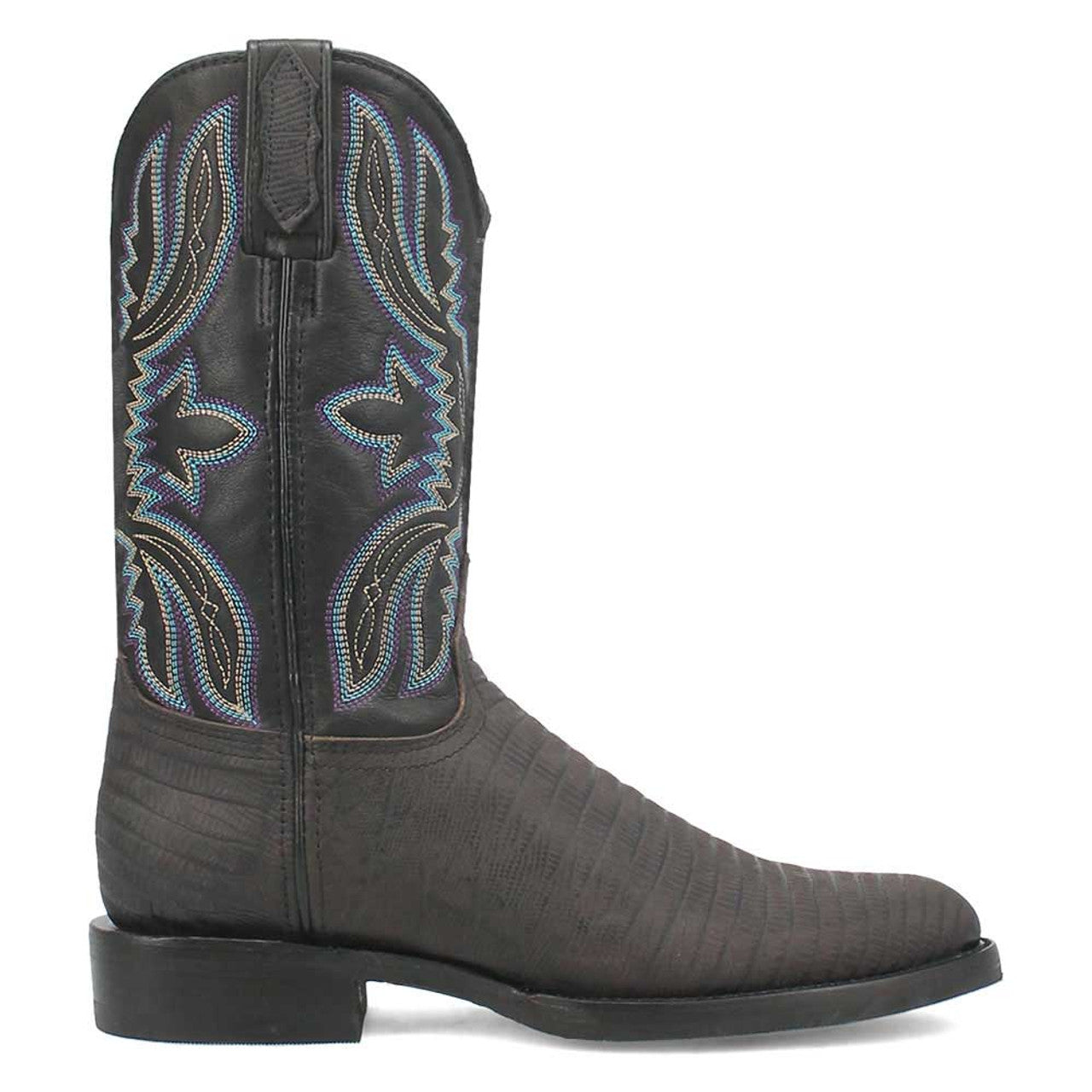 Dingo Black Lizard Print Leather Boots - 6D