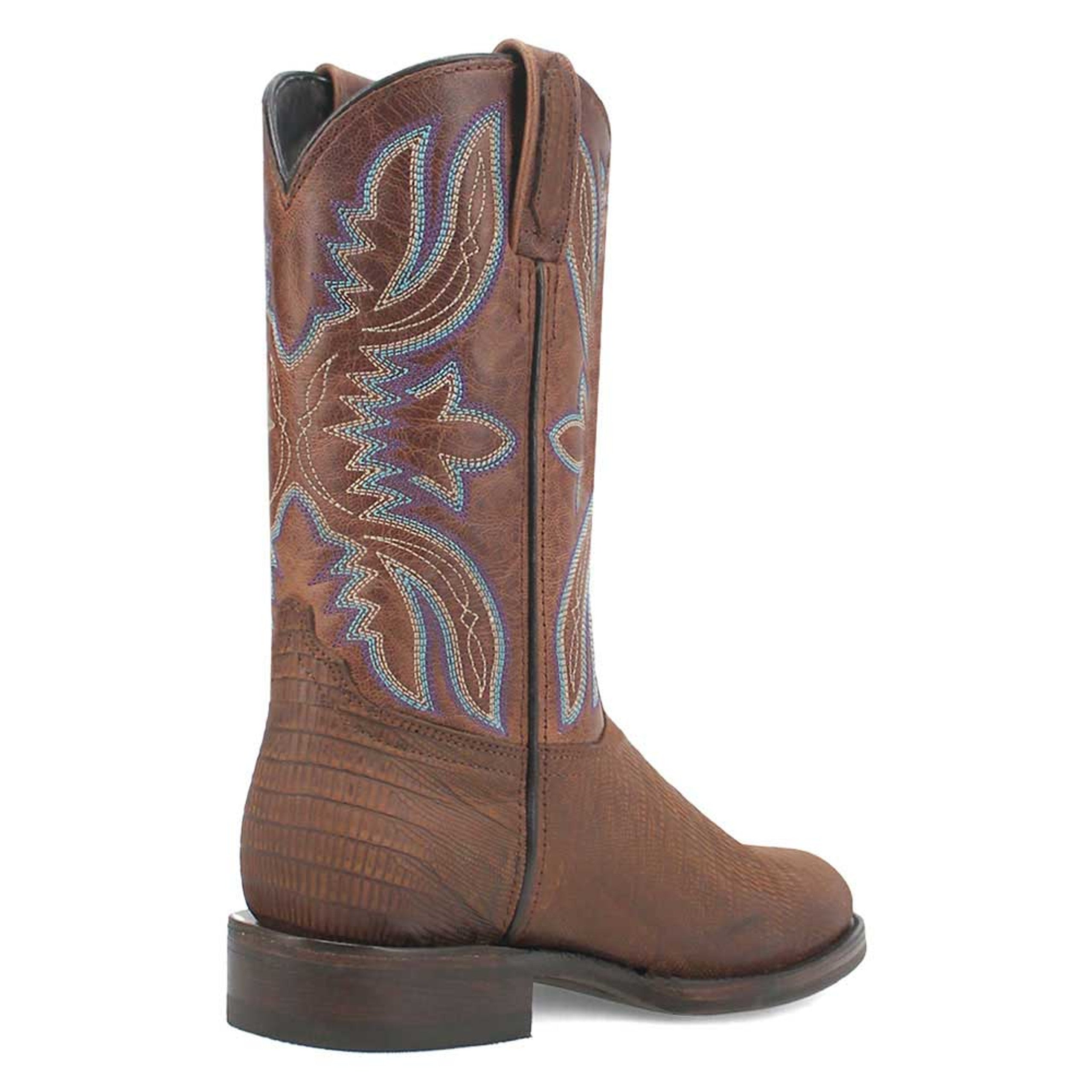 Dingo Brown Lizard Print Snip Toe Leather Boots - 6D