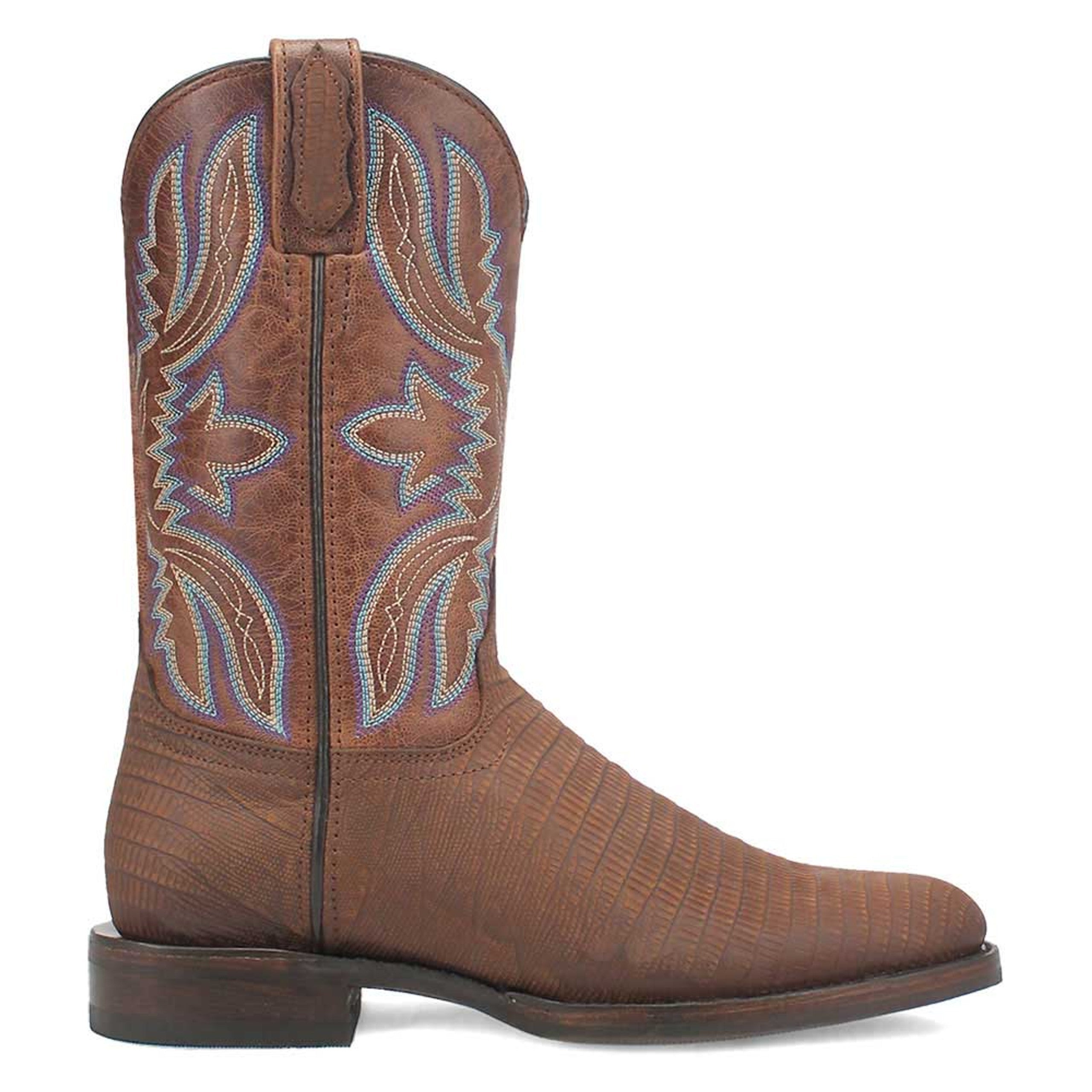 Dingo Brown Lizard Print Snip Toe Leather Boots - 6D