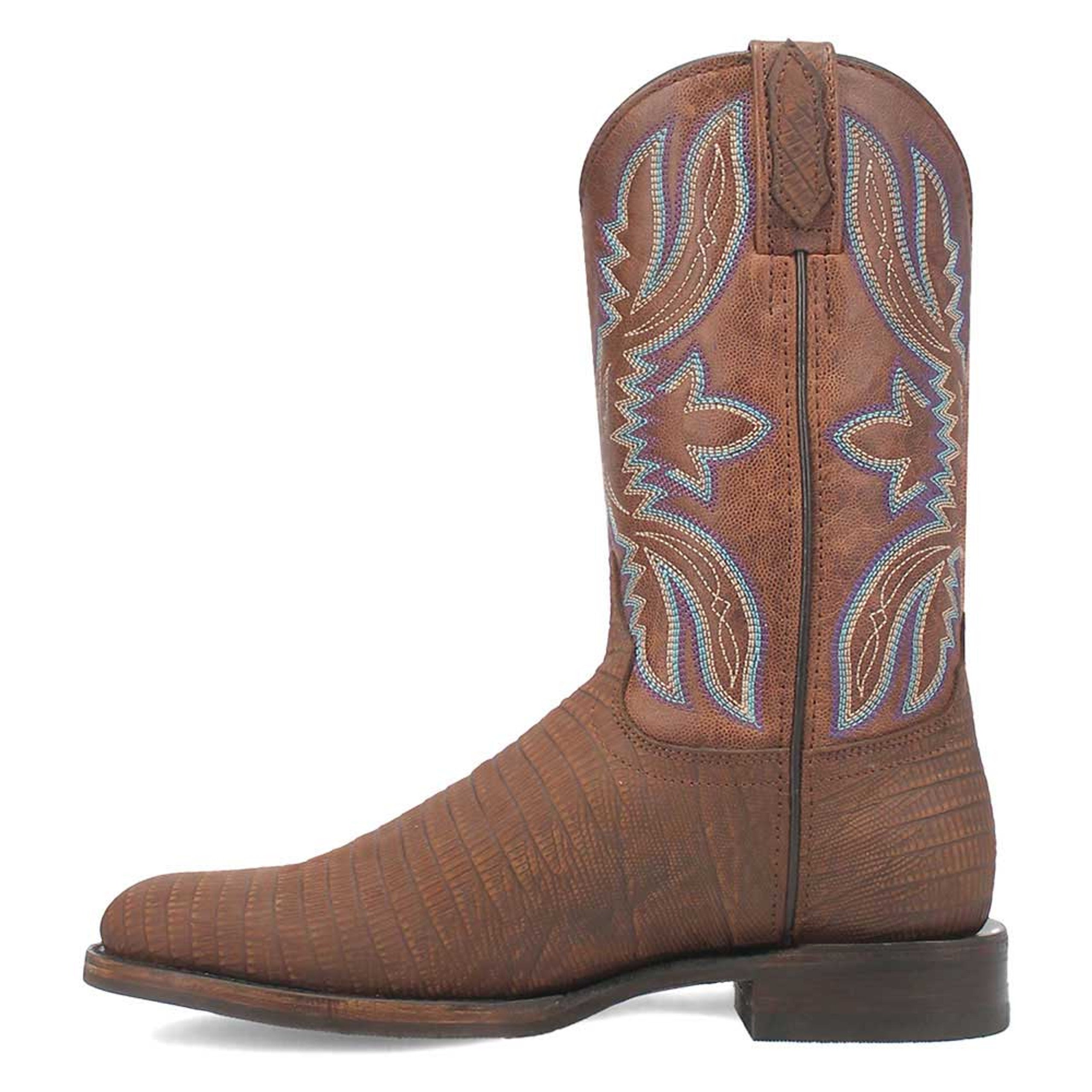 Dingo Brown Lizard Print Snip Toe Leather Boots - 6D