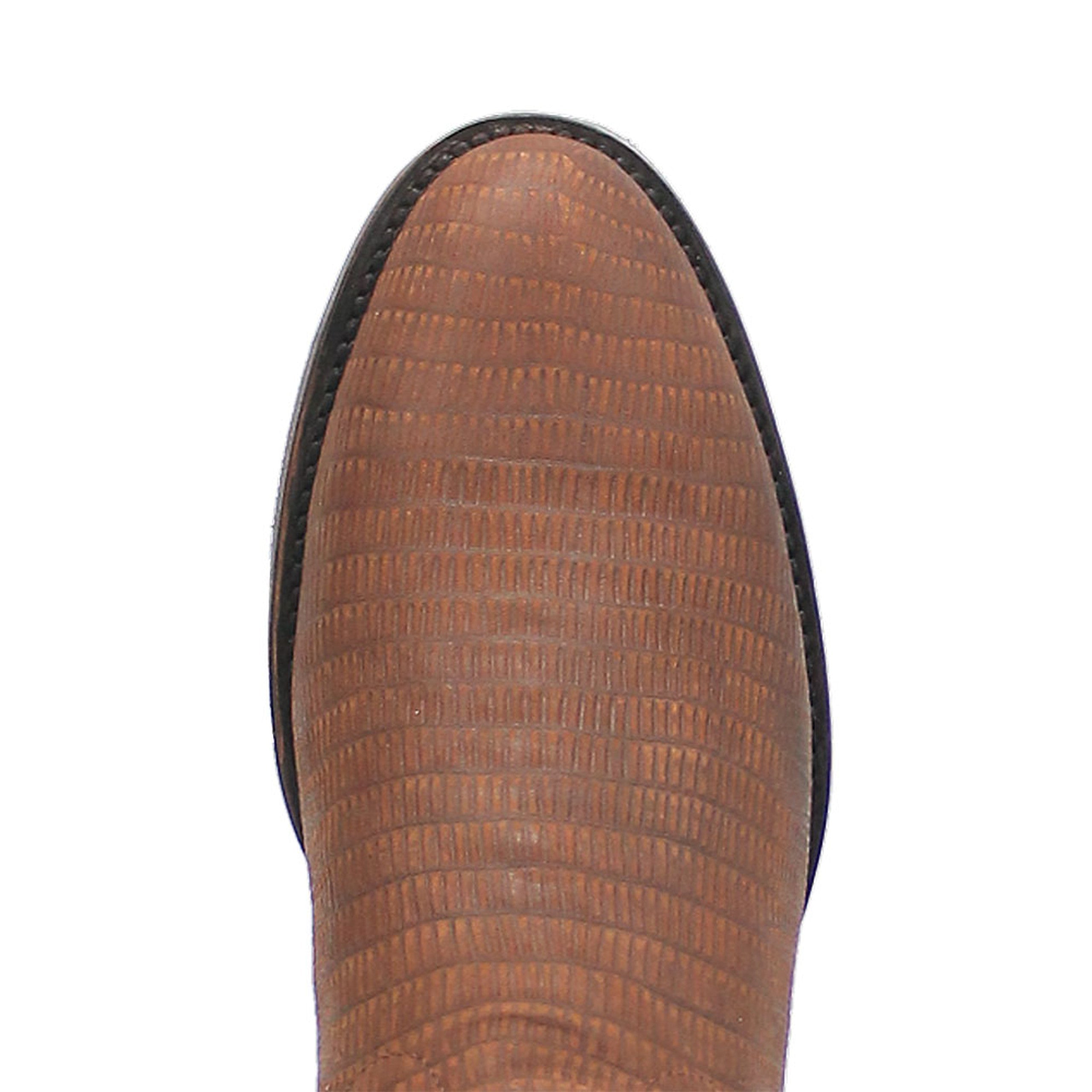Dingo Brown Lizard Print Snip Toe Leather Boots - 6D