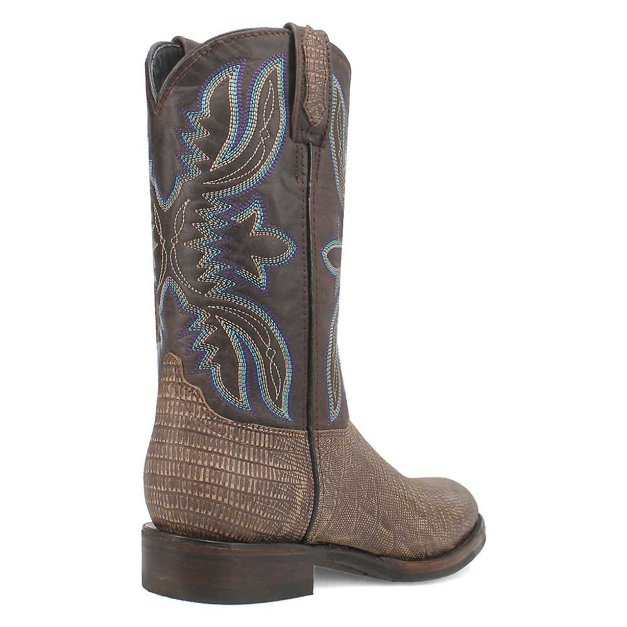 Dingo Cement Lizard Print Snip Toe Leather Boots - 6D