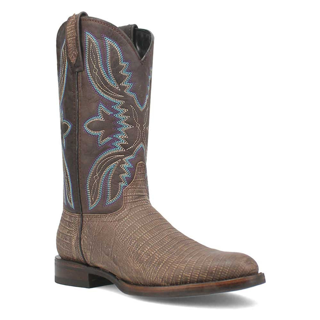 Dingo Cement Lizard Print Snip Toe Leather Boots - 6D