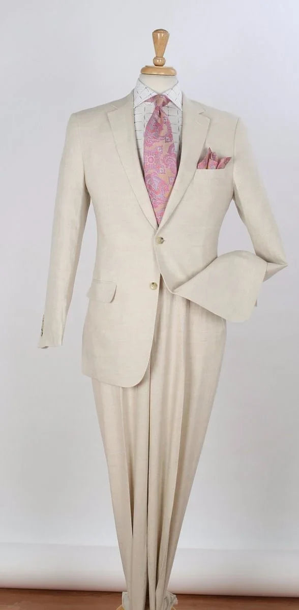 Apollo King Men's 2pc Executive Suit 100% Linen - 38R