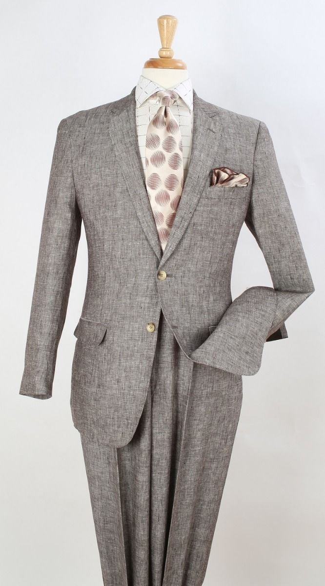 Apollo King Men's 2pc Executive Suit 100% Linen - 38R