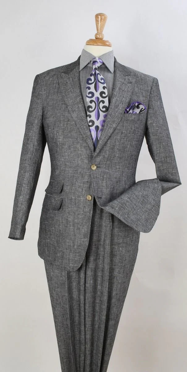 Apollo King Men's 2pc Executive Suit 100% Linen - 38R