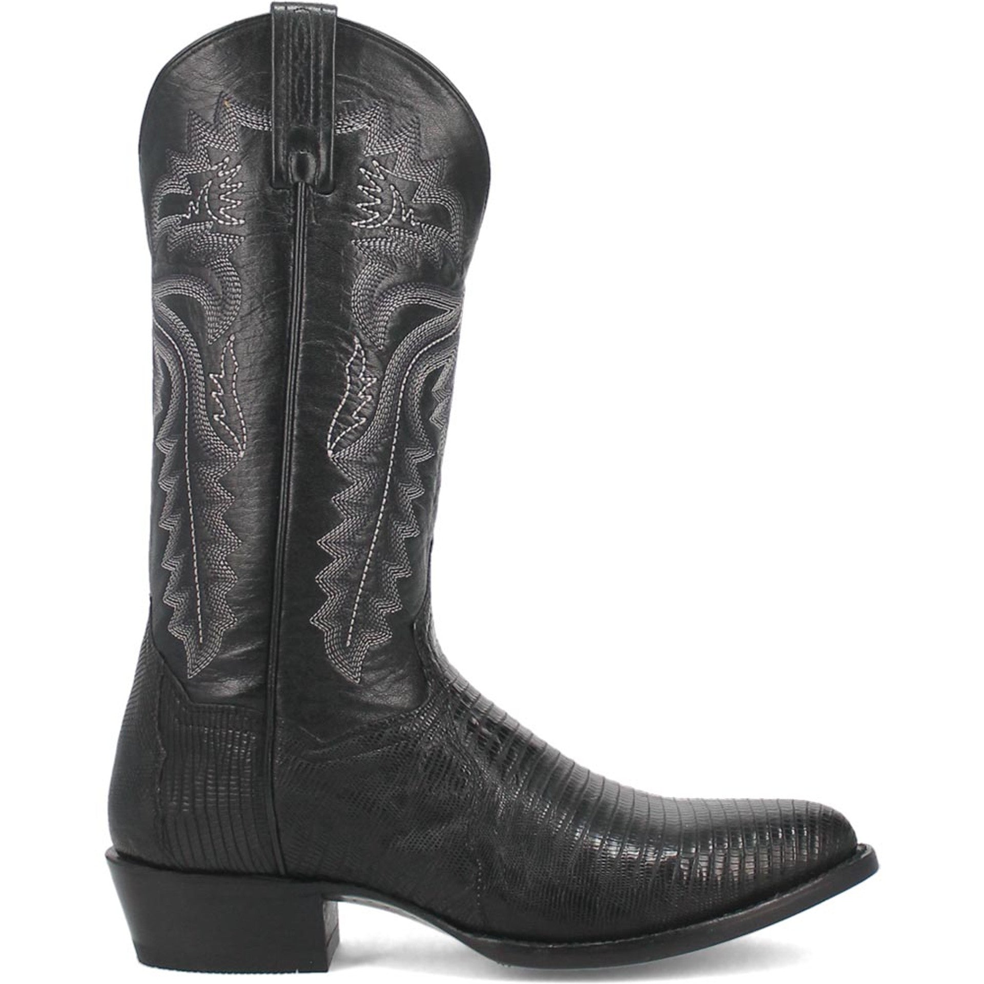 Dan Post Menâ€™s Winston Black Genuine Lizard Skin Round Toe Cowboy Western Boot - 8D