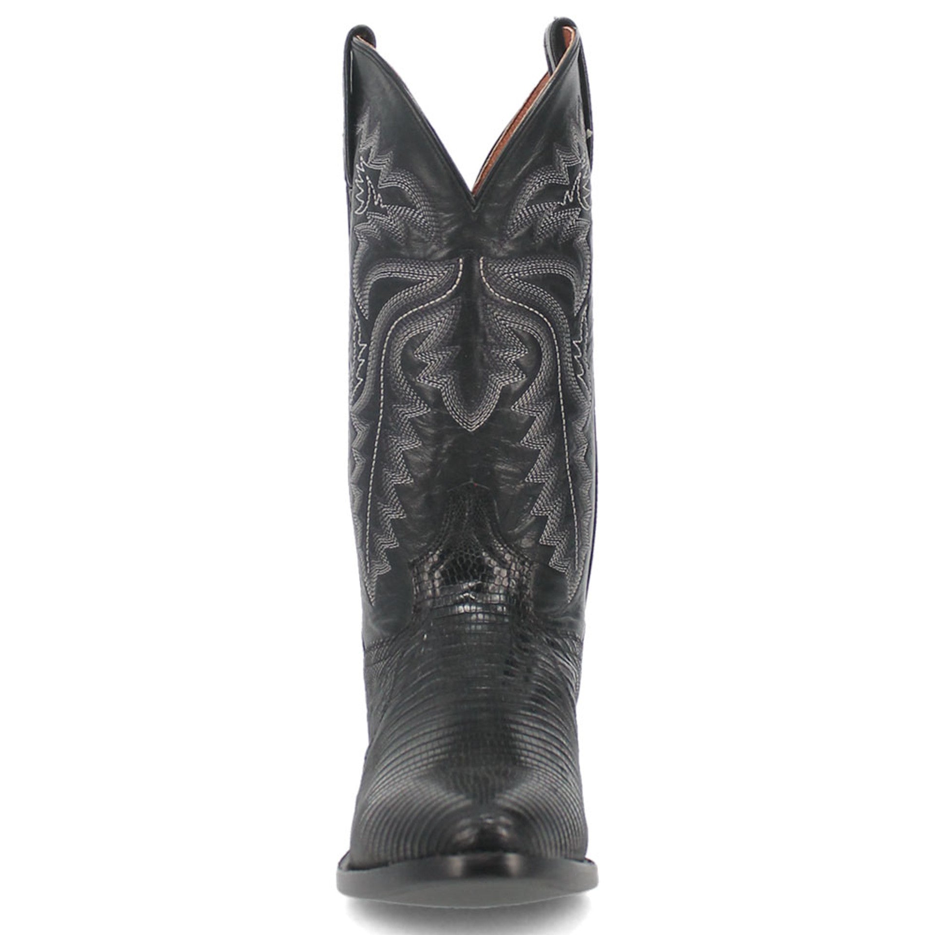Dan Post Menâ€™s Winston Black Genuine Lizard Skin Round Toe Cowboy Western Boot - 8D